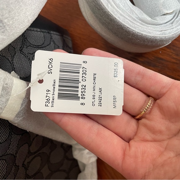 Coach F36719 Mini Christie Carryall with Pleats in Silver/Black Smoke/Black - Picture 10 of 14